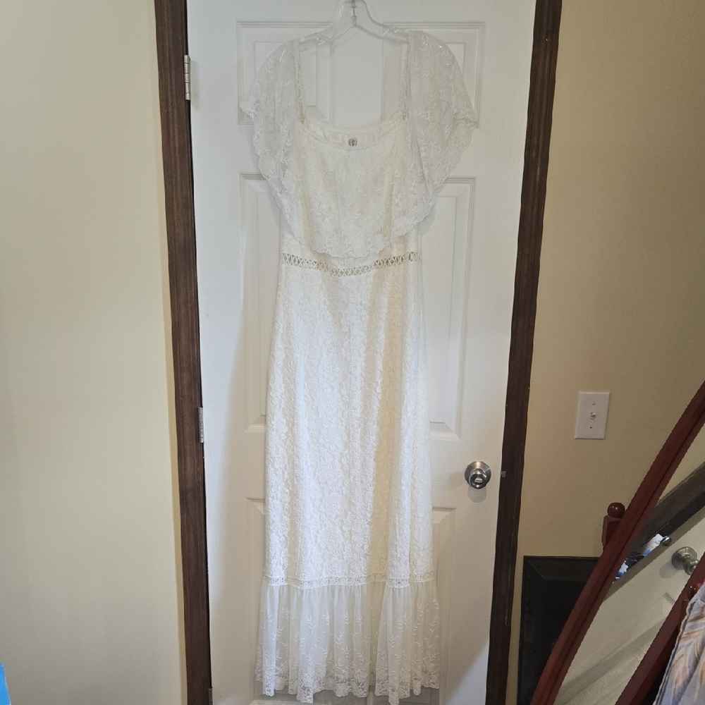 Yoana Baraschi Cream Lace Dress Xl